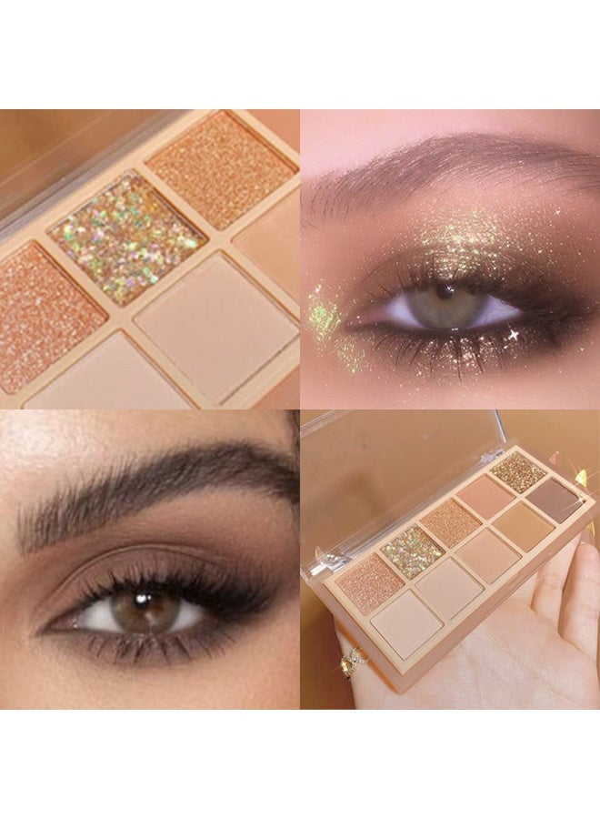 Sweet Mint 10 Colors Eyeshadow Palette,Matte&Glitter&Shimmer Eyeshadow Makeup,Naturing-Looking,Ultra-Blendable, High Pigmented, Brown Nude Neutral Eyeshadow Palette #02 Sunset - Image 2